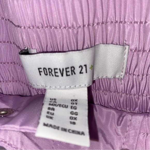NWT Forever 21 Size 0X Lilac Windbreaker Jogger Pants with Zippers at Ankles - Picture 6 of 10